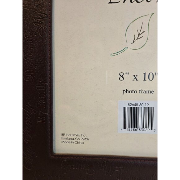 Encore  Brown Leather 8" x 10" "My Family" Picture Frame Vintage 1990s - Picture 4 of 5